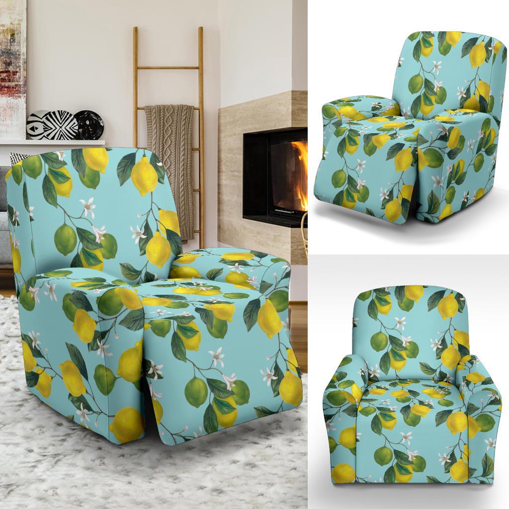 Lemon Pattern Print Design LM05 Recliner Slipcover-JORJUNE.COM