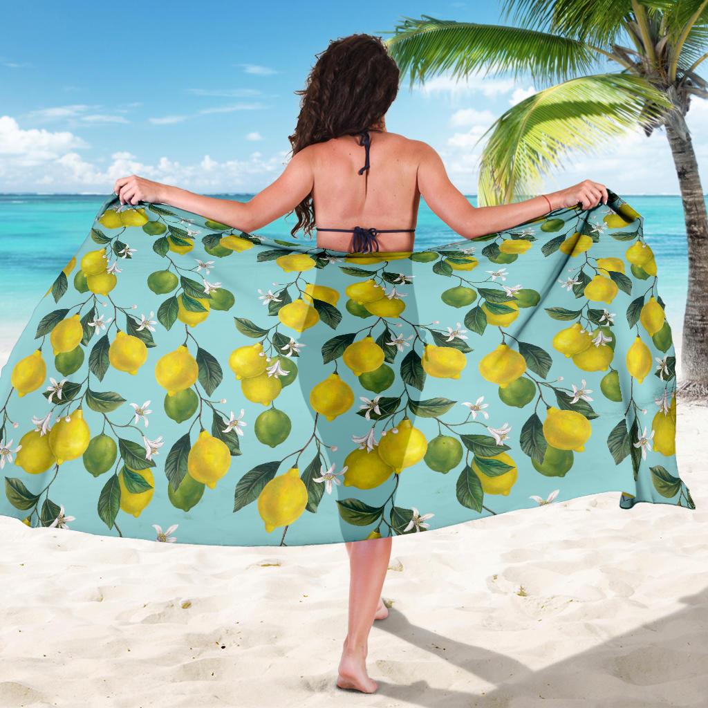 Lemon Pattern Print Design LM05 Sarong Pareo Wrap-JORJUNE.COM