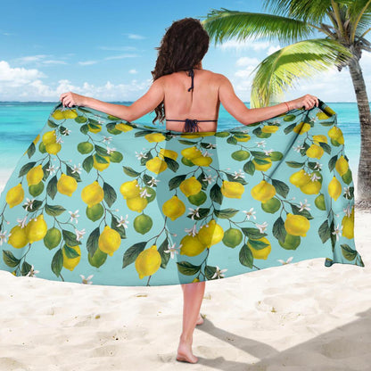 Lemon Pattern Print Design LM05 Sarong Pareo Wrap-JORJUNE.COM