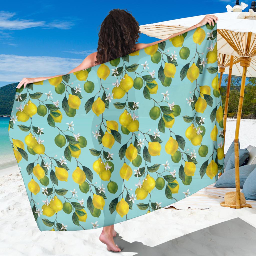 Lemon Pattern Print Design LM05 Sarong Pareo Wrap-JORJUNE.COM