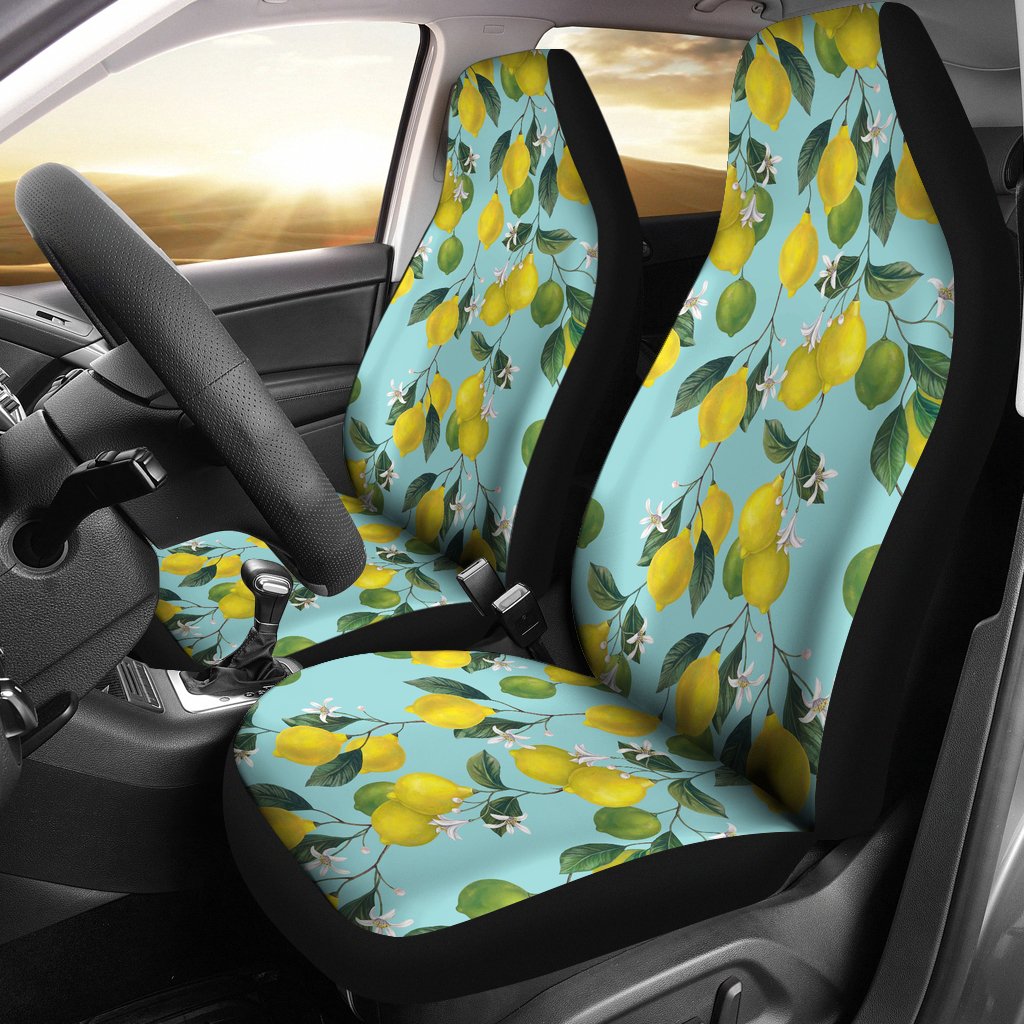 Lemon Pattern Print Design LM05 Universal Fit Car Seat Covers-JorJune