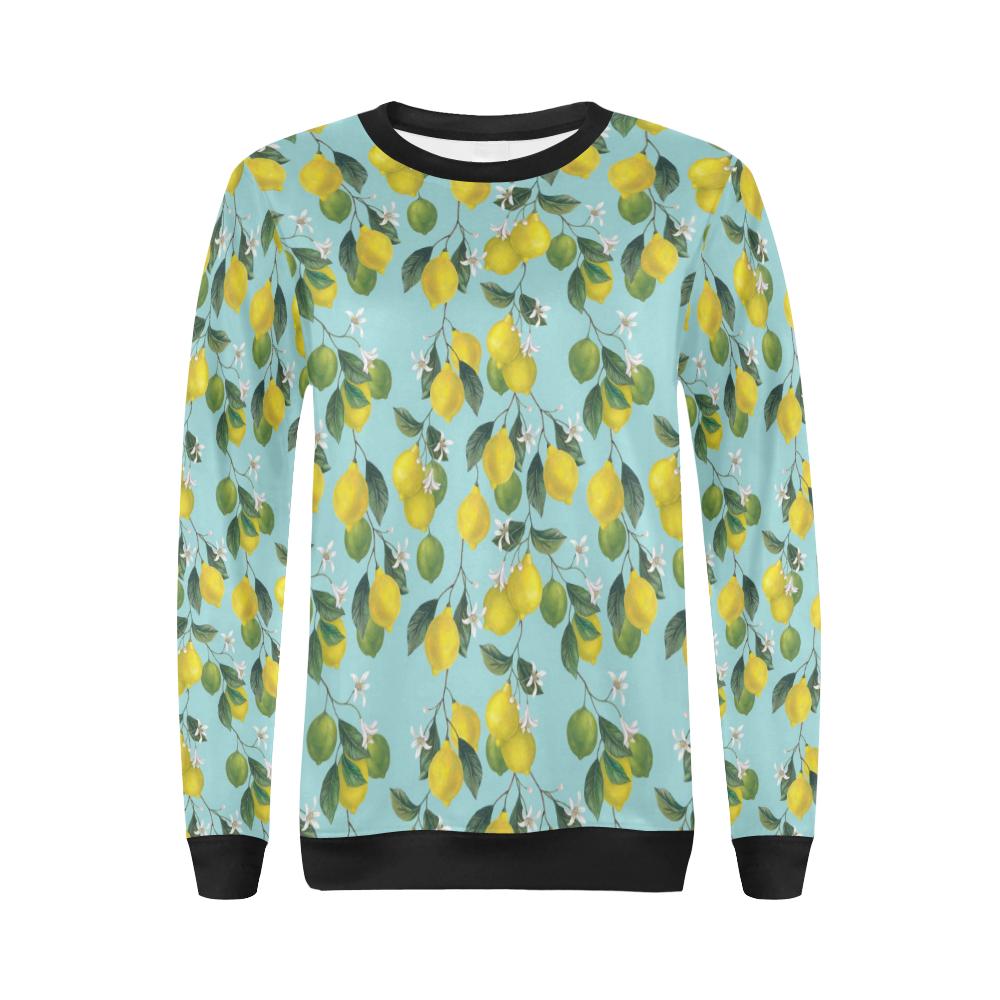Lemon Pattern Print Design LM05 Women Long Sleeve Sweatshirt-JorJune