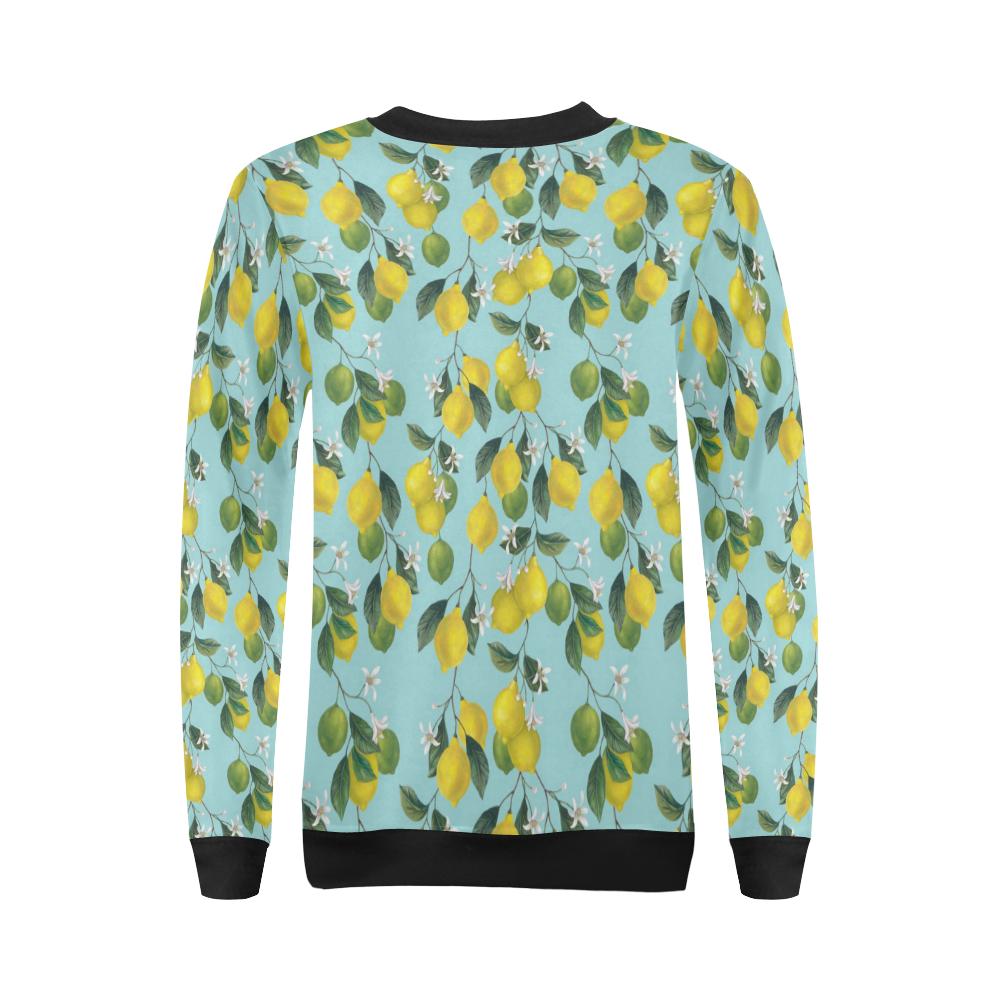 Lemon Pattern Print Design LM05 Women Long Sleeve Sweatshirt-JorJune