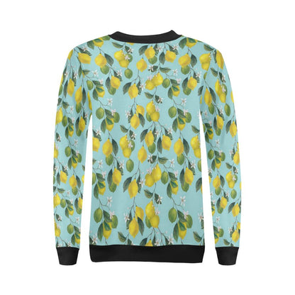 Lemon Pattern Print Design LM05 Women Long Sleeve Sweatshirt-JorJune