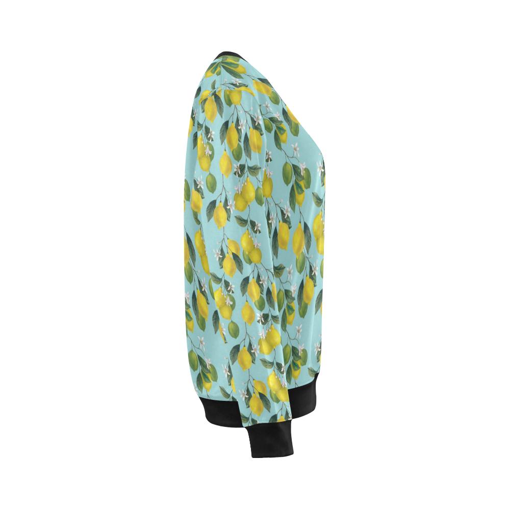 Lemon Pattern Print Design LM05 Women Long Sleeve Sweatshirt-JorJune