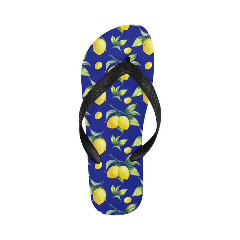 Lemon Pattern Print Design LM06 Flip Flops-JorJune