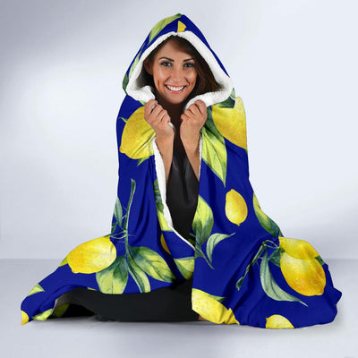 Lemon Pattern Print Design LM06 Hooded Blanket-JORJUNE.COM