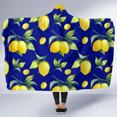 Lemon Pattern Print Design LM06 Hooded Blanket-JORJUNE.COM