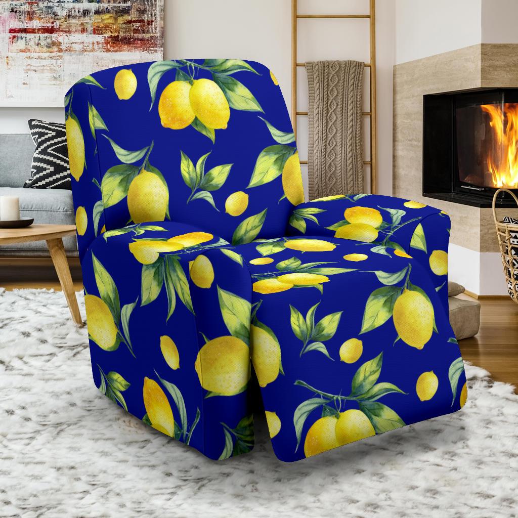 Lemon Pattern Print Design LM06 Recliner Slipcover-JORJUNE.COM