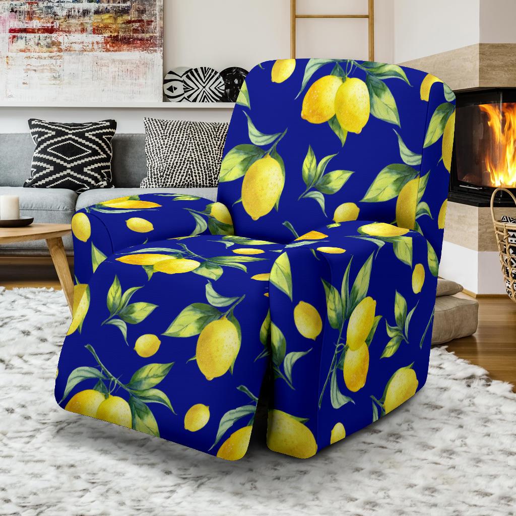 Lemon Pattern Print Design LM06 Recliner Slipcover-JORJUNE.COM