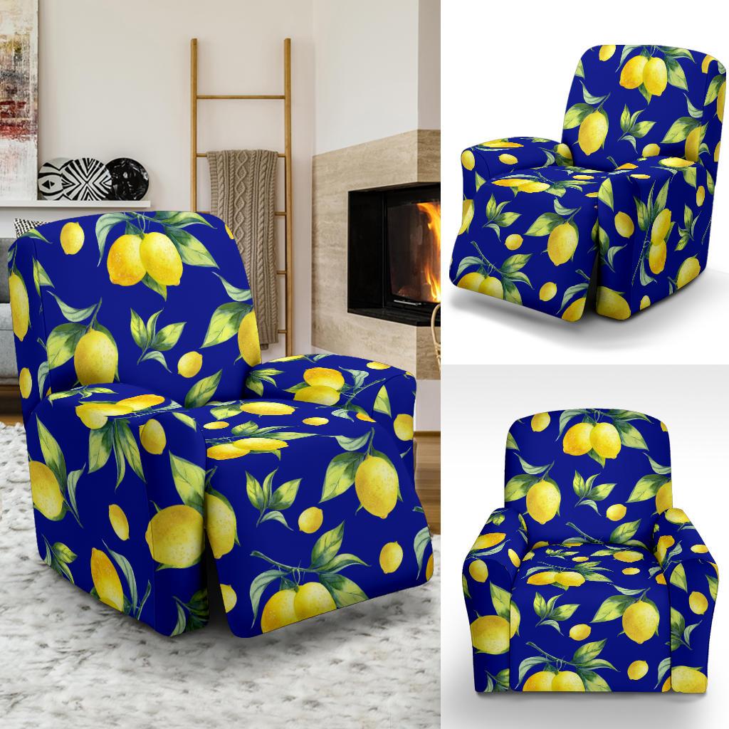 Lemon Pattern Print Design LM06 Recliner Slipcover-JORJUNE.COM