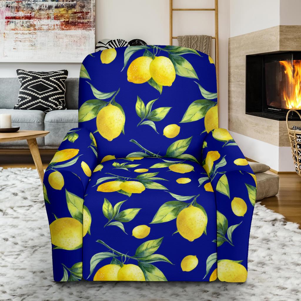 Lemon Pattern Print Design LM06 Recliner Slipcover-JORJUNE.COM