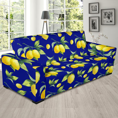 Lemon Pattern Print Design LM06 Sofa Slipcover-JORJUNE.COM