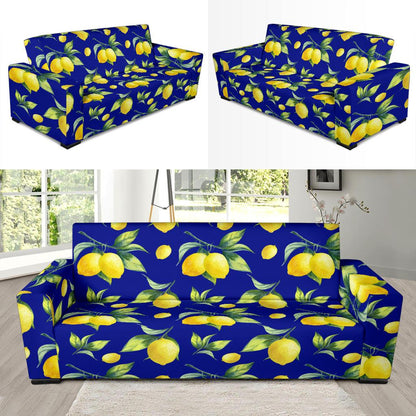 Lemon Pattern Print Design LM06 Sofa Slipcover-JORJUNE.COM