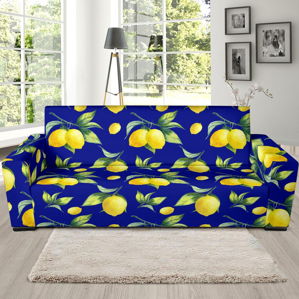Lemon Pattern Print Design LM06 Sofa Slipcover-JORJUNE.COM
