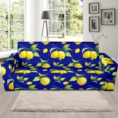 Lemon Pattern Print Design LM06 Sofa Slipcover-JORJUNE.COM