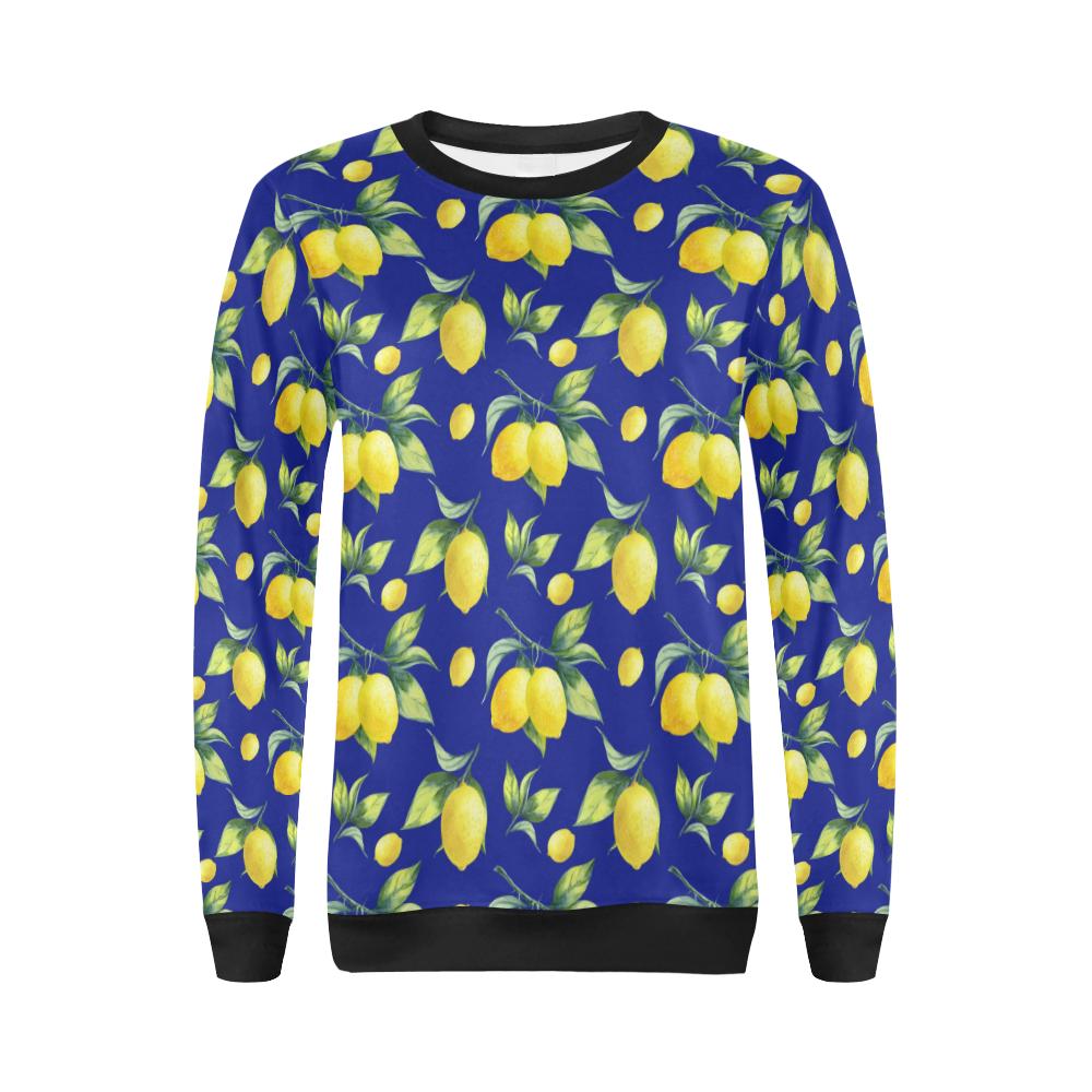 Lemon Pattern Print Design LM06 Women Long Sleeve Sweatshirt-JorJune