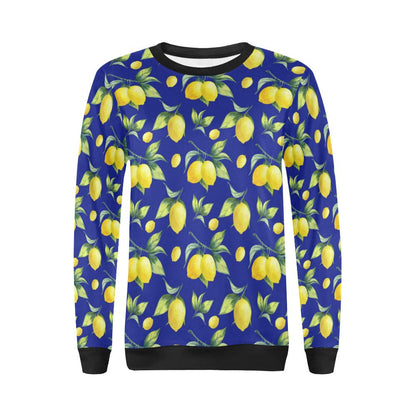 Lemon Pattern Print Design LM06 Women Long Sleeve Sweatshirt-JorJune