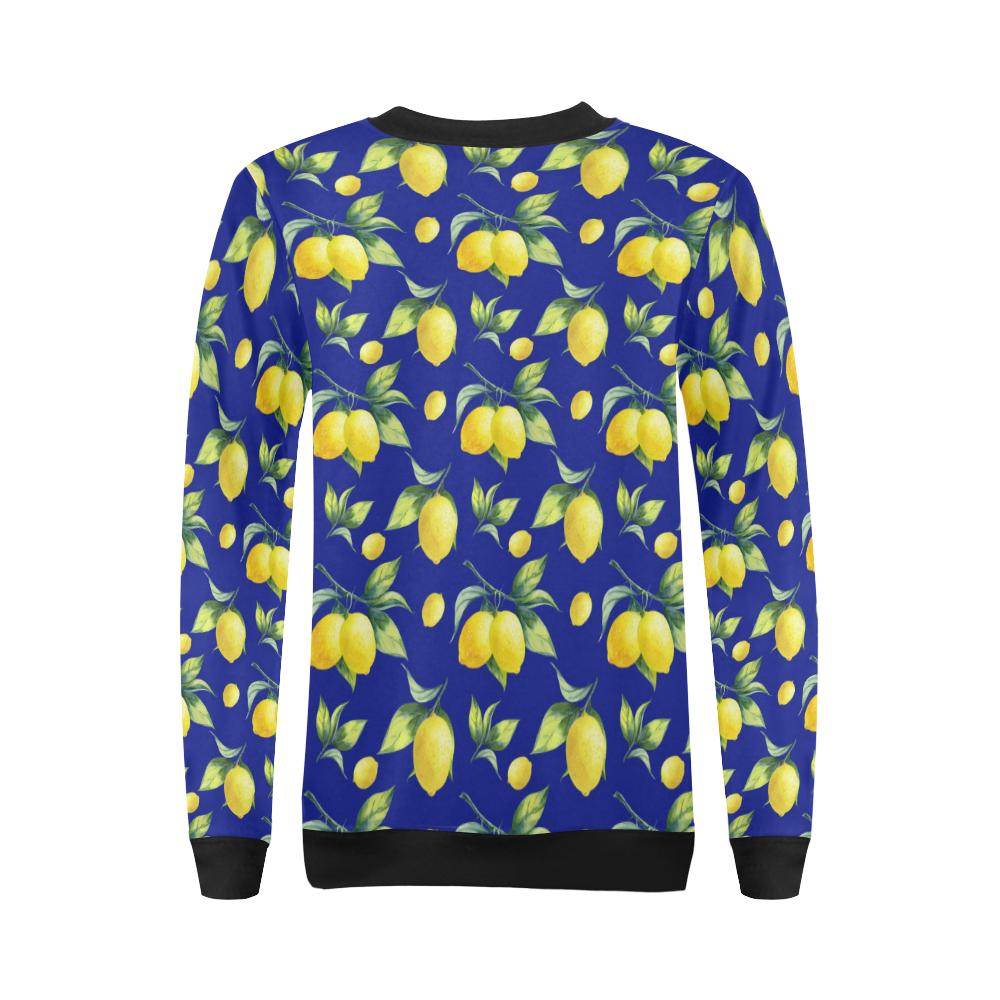 Lemon Pattern Print Design LM06 Women Long Sleeve Sweatshirt-JorJune