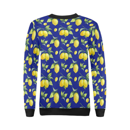 Lemon Pattern Print Design LM06 Women Long Sleeve Sweatshirt-JorJune