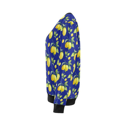 Lemon Pattern Print Design LM06 Women Long Sleeve Sweatshirt-JorJune