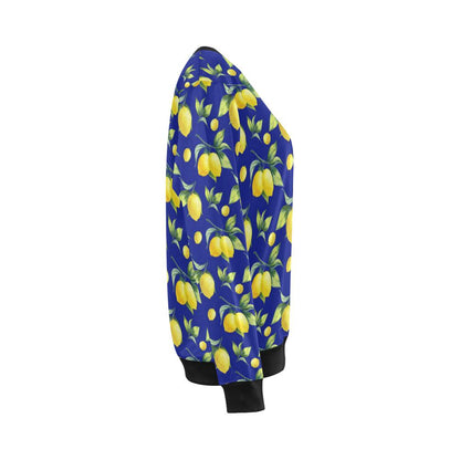 Lemon Pattern Print Design LM06 Women Long Sleeve Sweatshirt-JorJune