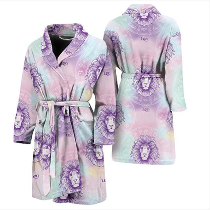 Leo Pattern Print Design 03 Men Bathrobe-JORJUNE.COM