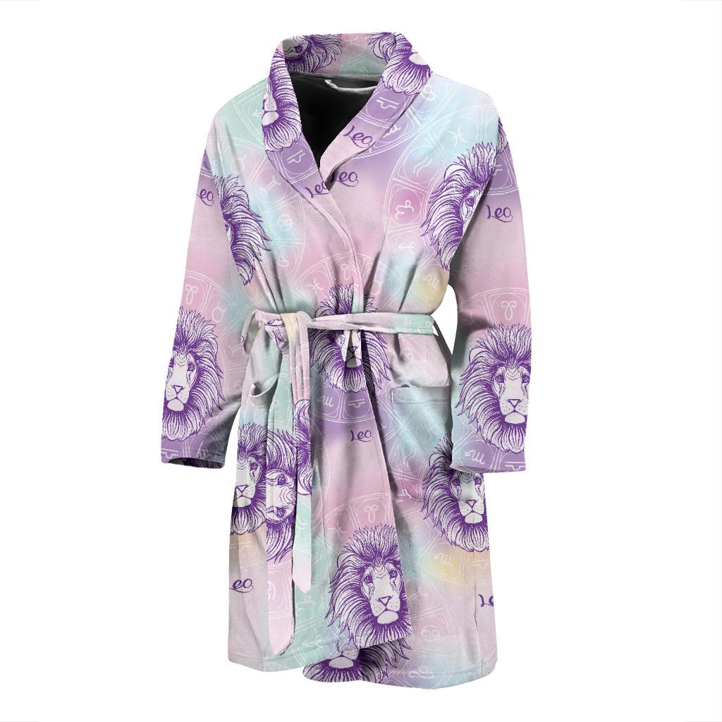 Leo Pattern Print Design 03 Men Bathrobe-JORJUNE.COM