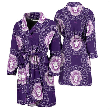 Leo Pattern Print Design 04 Men Bathrobe-JORJUNE.COM