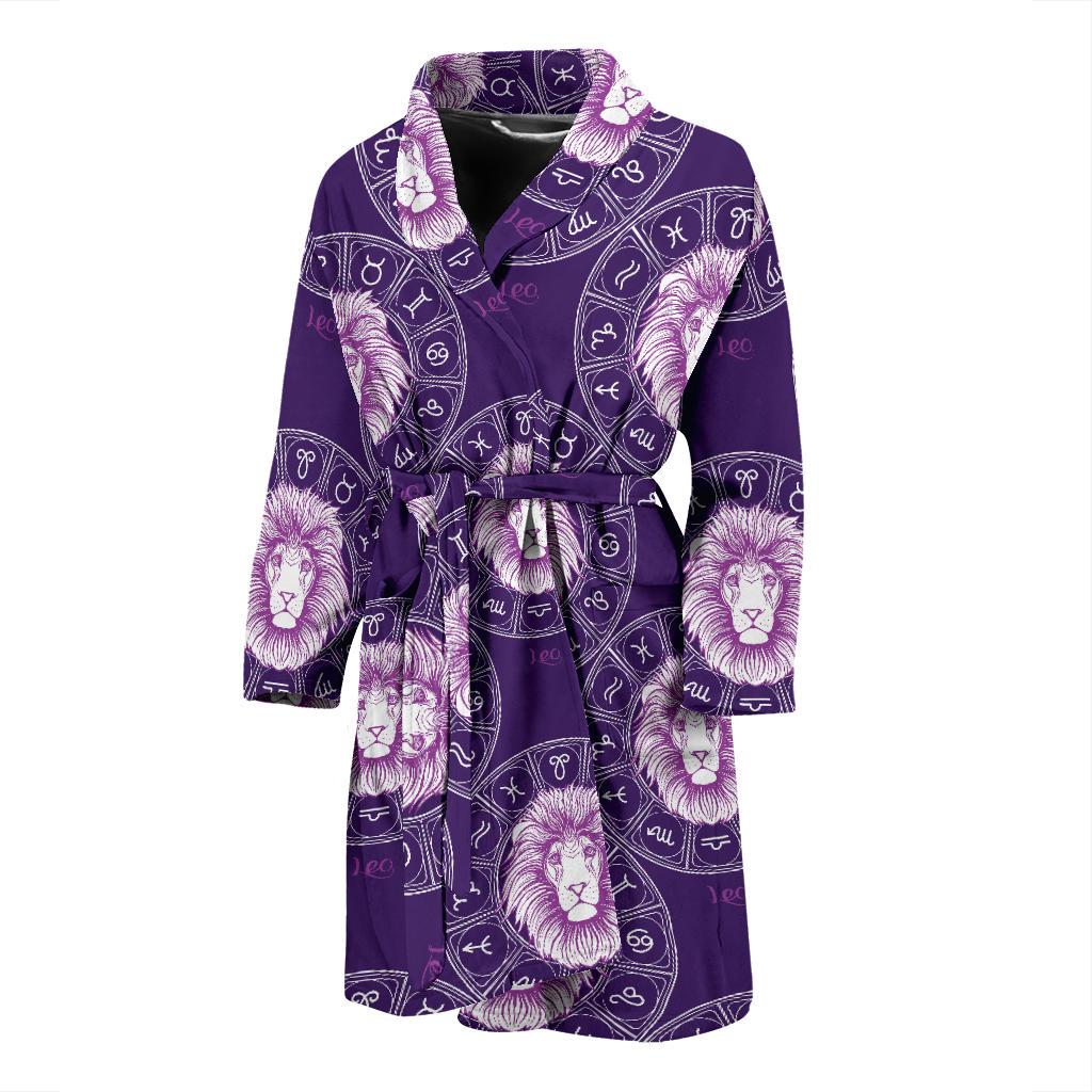 Leo Pattern Print Design 04 Men Bathrobe-JORJUNE.COM