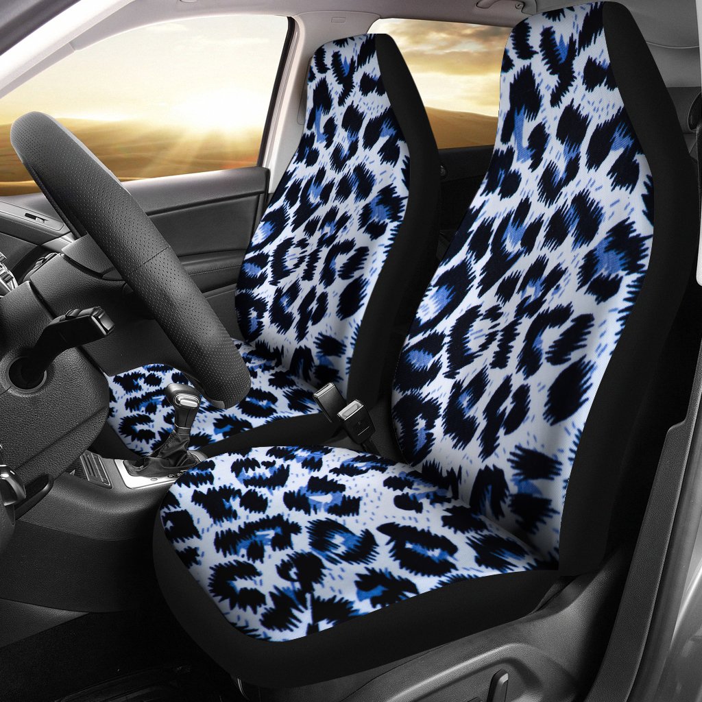 Leopard Blue Skin Print Universal Fit Car Seat Covers