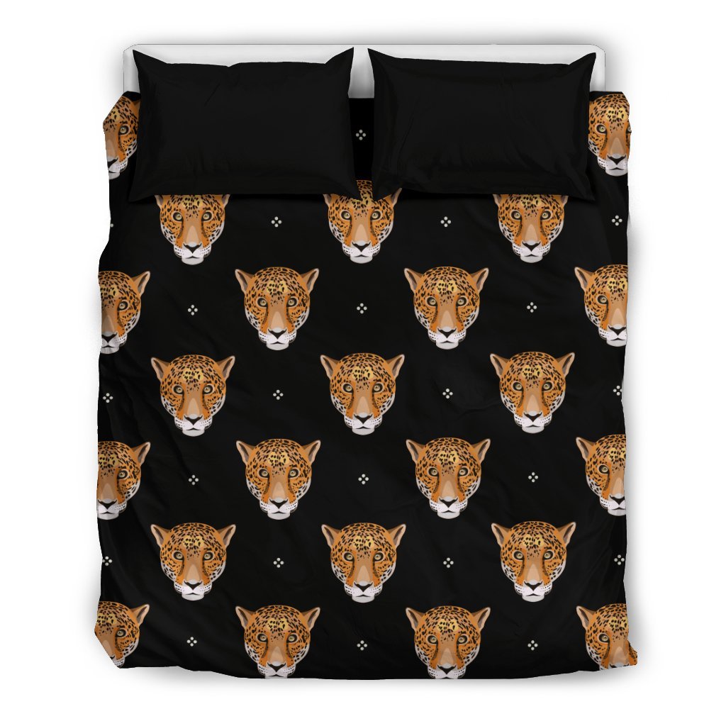 Leopard Head Pattern Duvet Cover Bedding Set