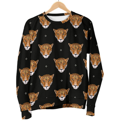 Leopard Head Pattern Men Crewneck Sweatshirt