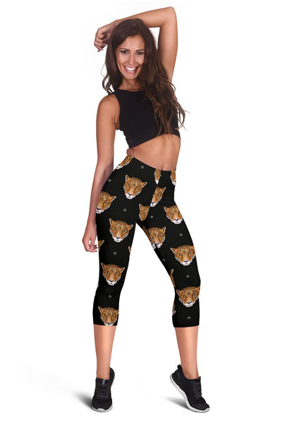 Leopard Head Pattern Women Capris