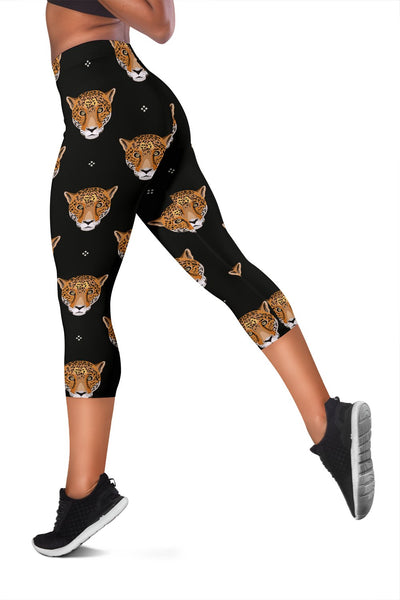 Leopard Head Pattern Women Capris