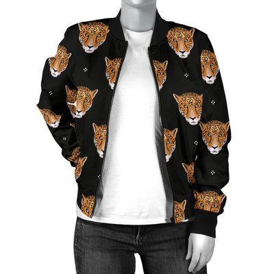 Leopard Head Pattern Women Casual Bomber Jacket