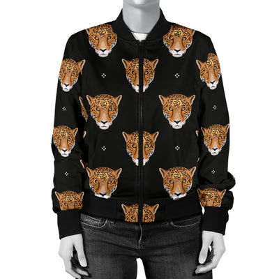 Leopard Head Pattern Women Casual Bomber Jacket