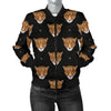 Leopard Head Pattern Women Casual Bomber Jacket