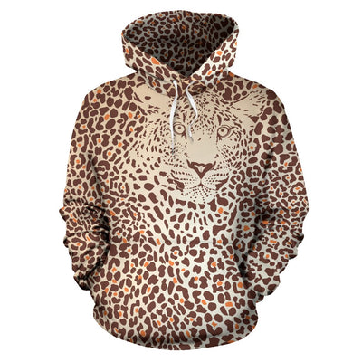 Leopard Head Print All Over Print Hoodie