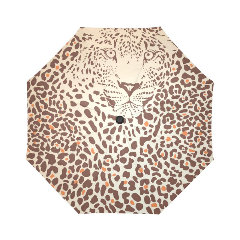 Leopard Head Print Automatic Foldable Umbrella