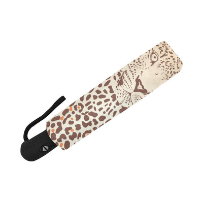 Leopard Head Print Automatic Foldable Umbrella