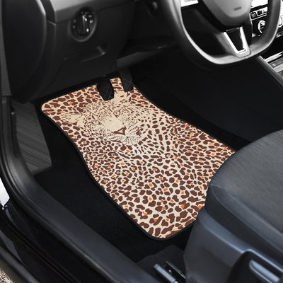 Leopard Head Print Car Floor Mats