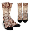 Leopard Head Print Crew Socks