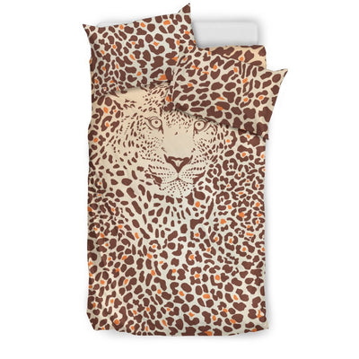 Leopard Head Print Duvet Cover Bedding Set