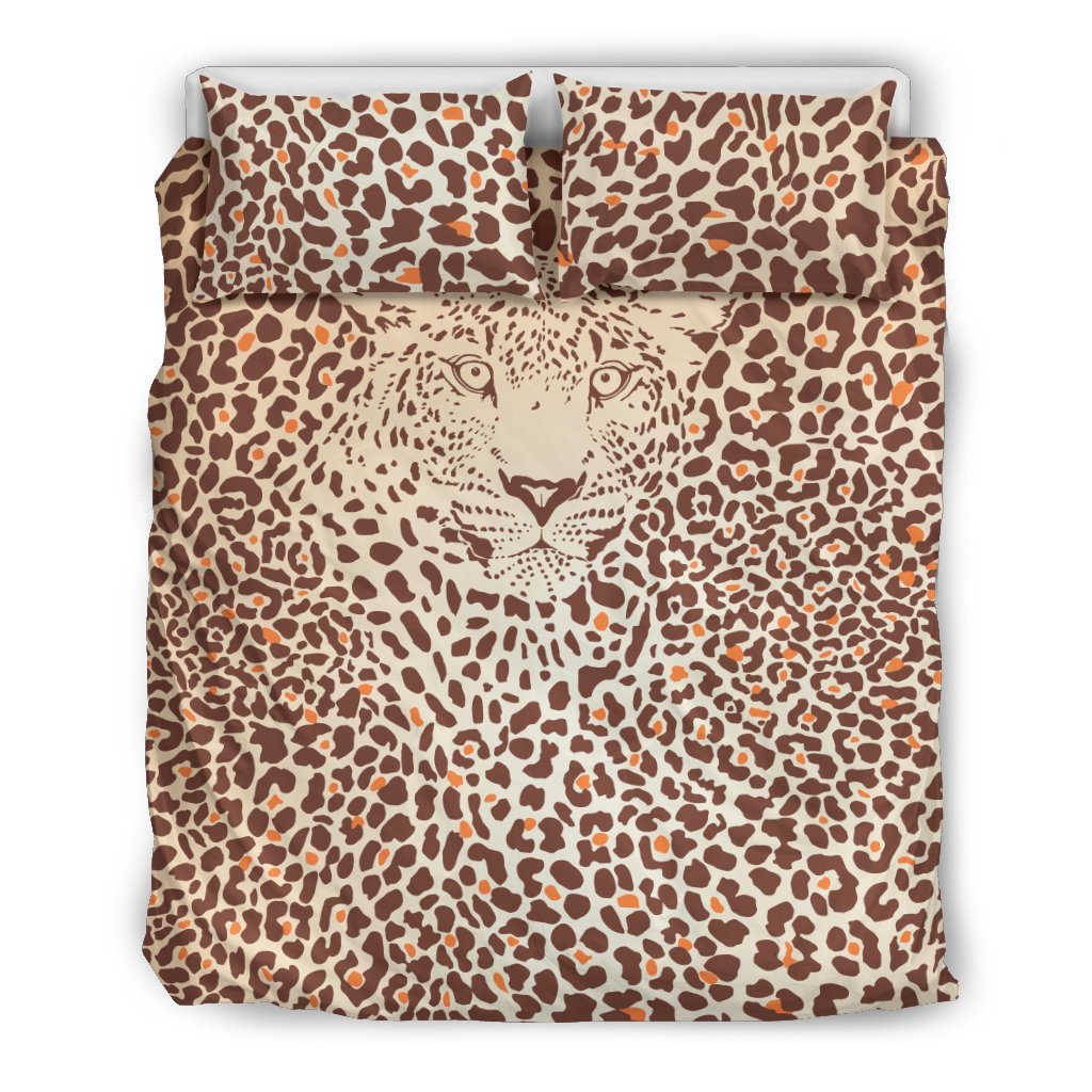 Leopard Head Print Duvet Cover Bedding Set