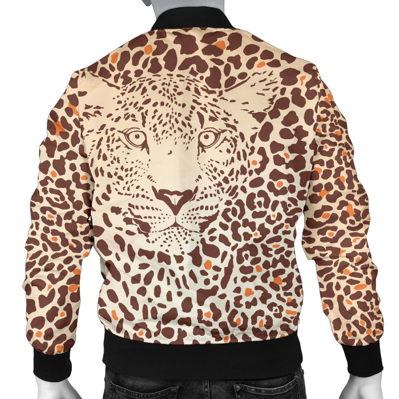 Leopard Head Print Men Casual Bomber Jacket