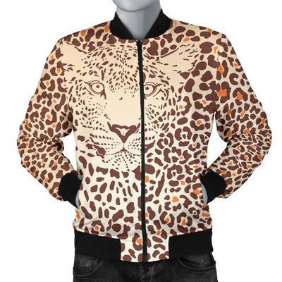 Leopard Head Print Men Casual Bomber Jacket