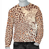 Leopard Head Print Men Crewneck Sweatshirt