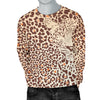 Leopard Head Print Men Crewneck Sweatshirt