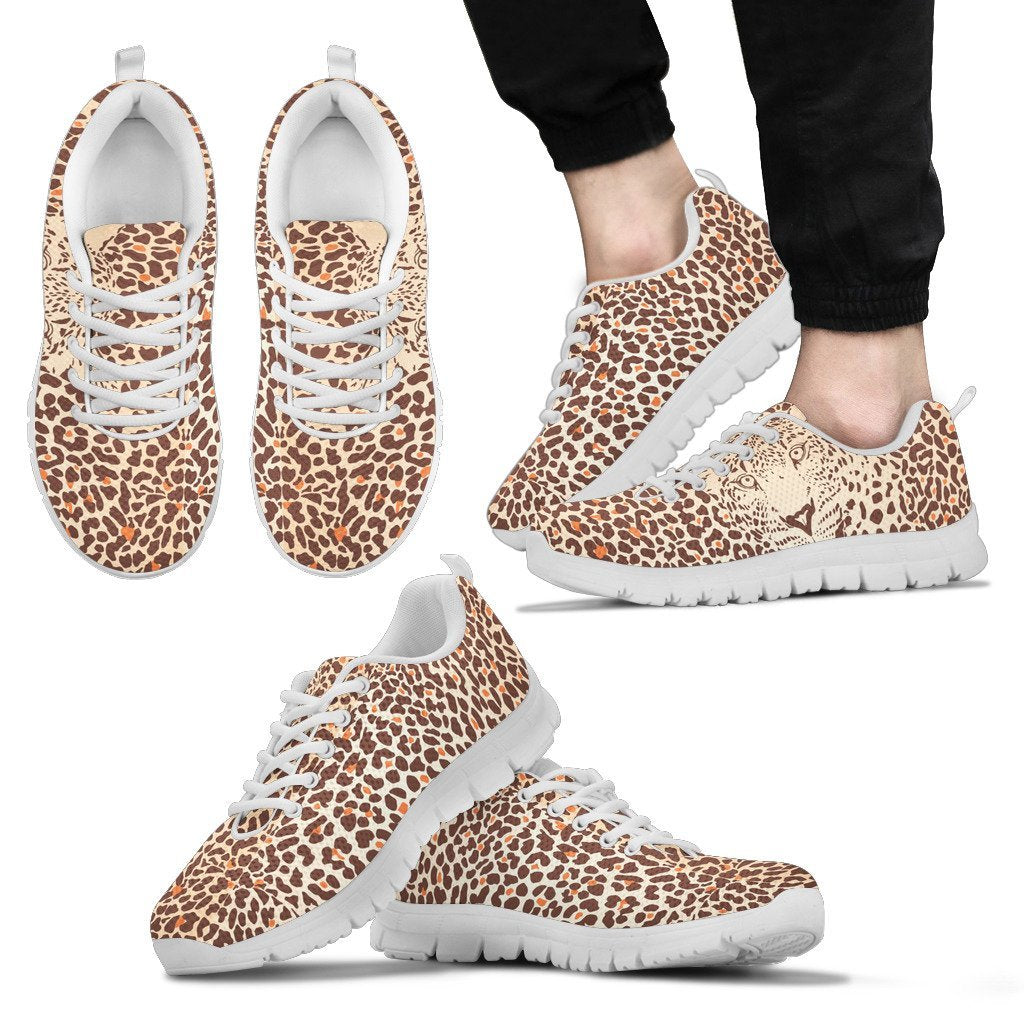 Leopard Head Print Men Sneakers